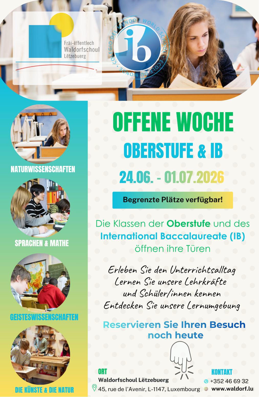 OFFENE WOCHE – Oberstufe & IB, 24.06.2026 – 01.07.2026