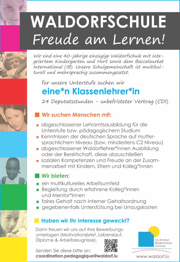 Anzeige - Suchen Klassenlehrer*in 2026